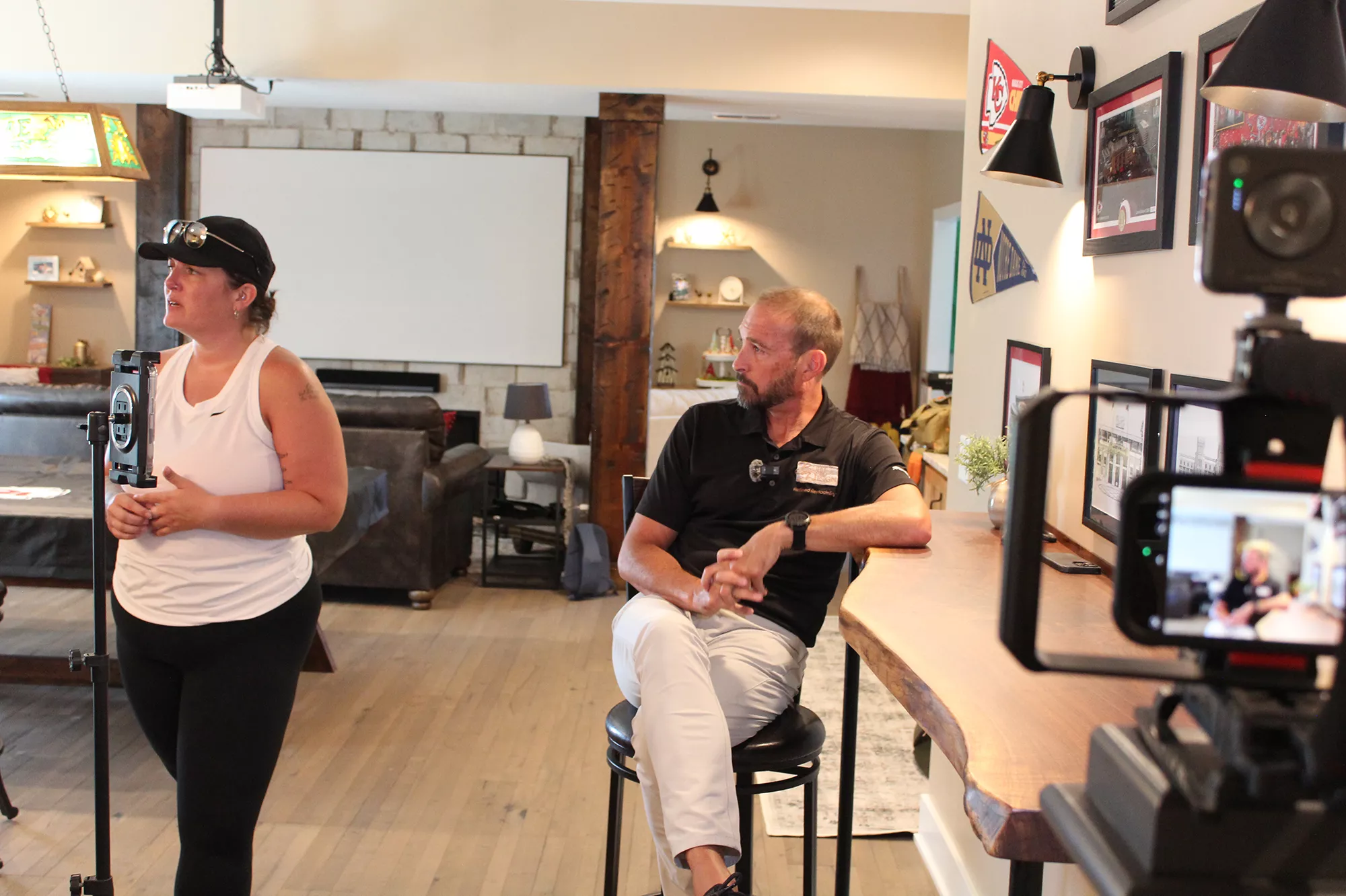 DewBwah filming contractor content on-site