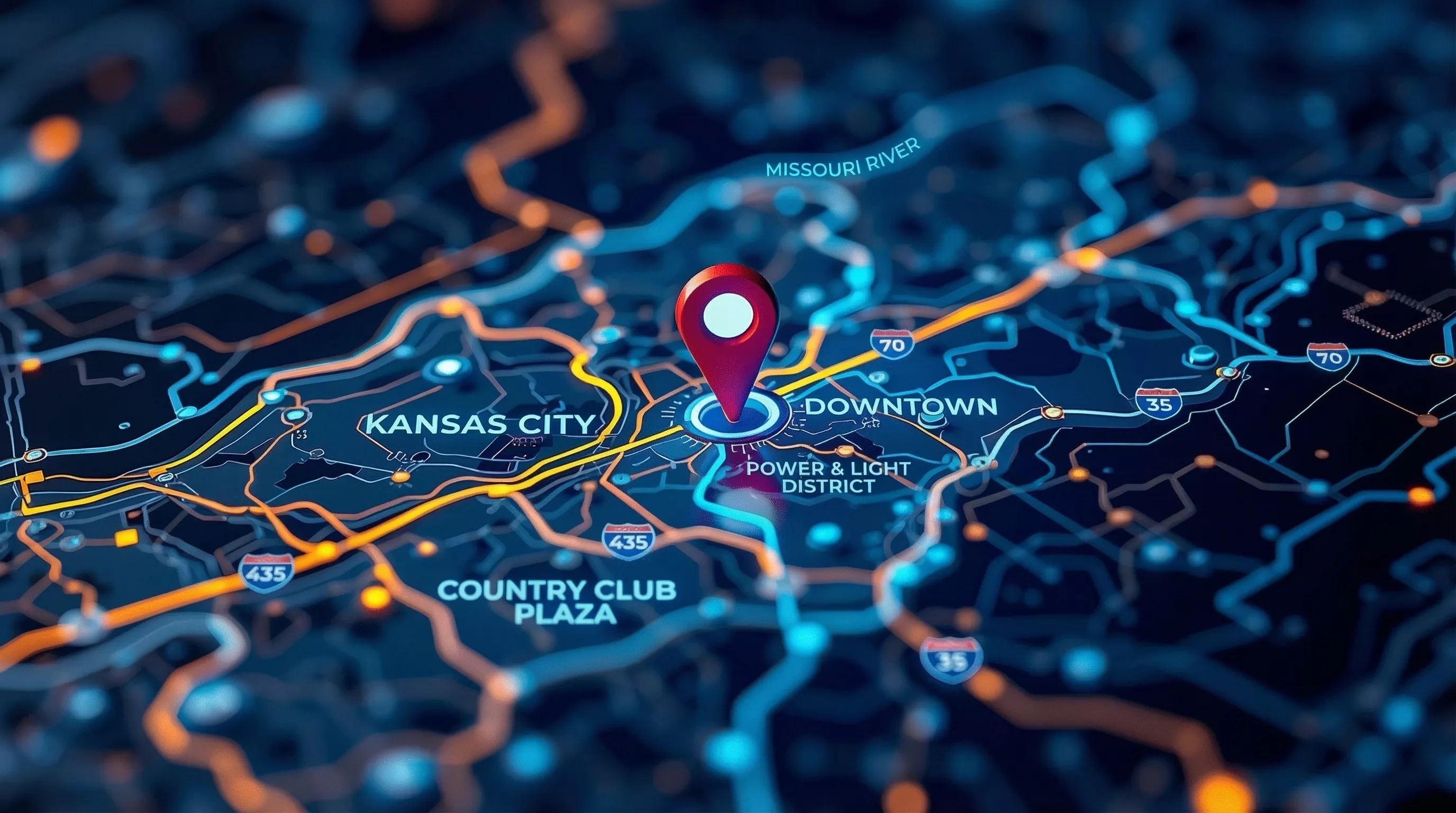 Local SEO map with highlighted ranking coverage